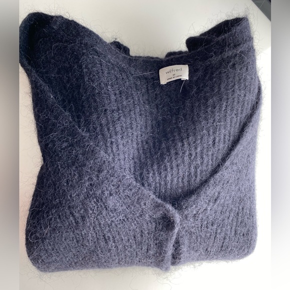 Wilfred Sweaters - WILFRED FRONT TO BACK CARDIGAN black alpaca / mohair / nylon sweater | MEDIUM |
